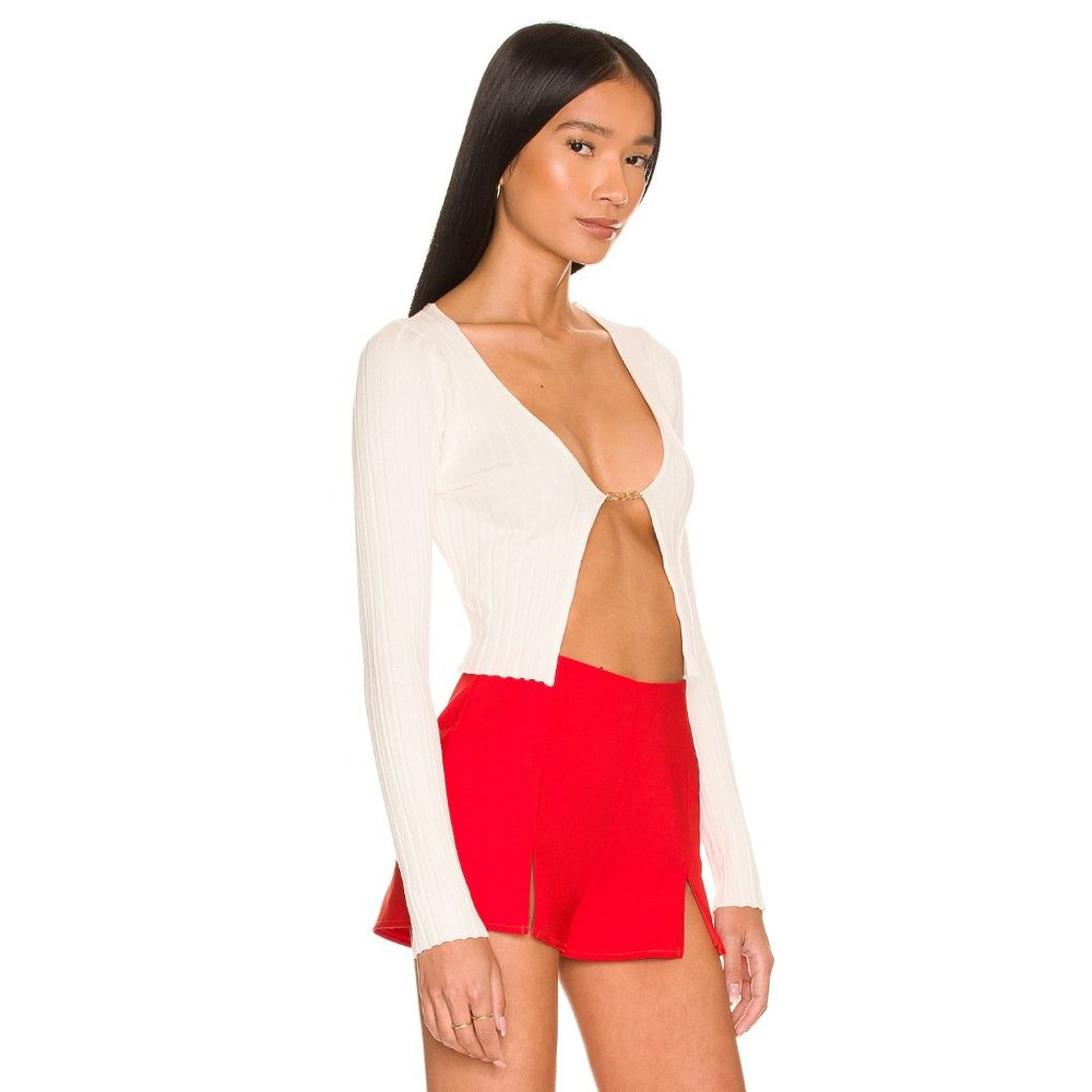 superdown White Ribbed Sweater - Picture 2 of 4
